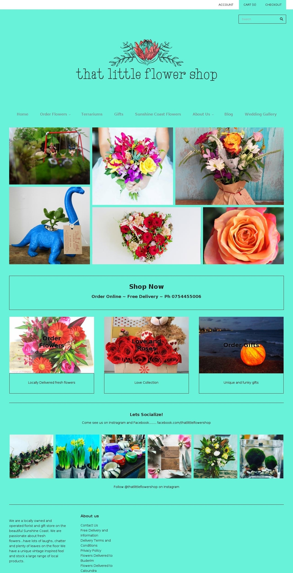 sunshinecoastflorist.org shopify website screenshot