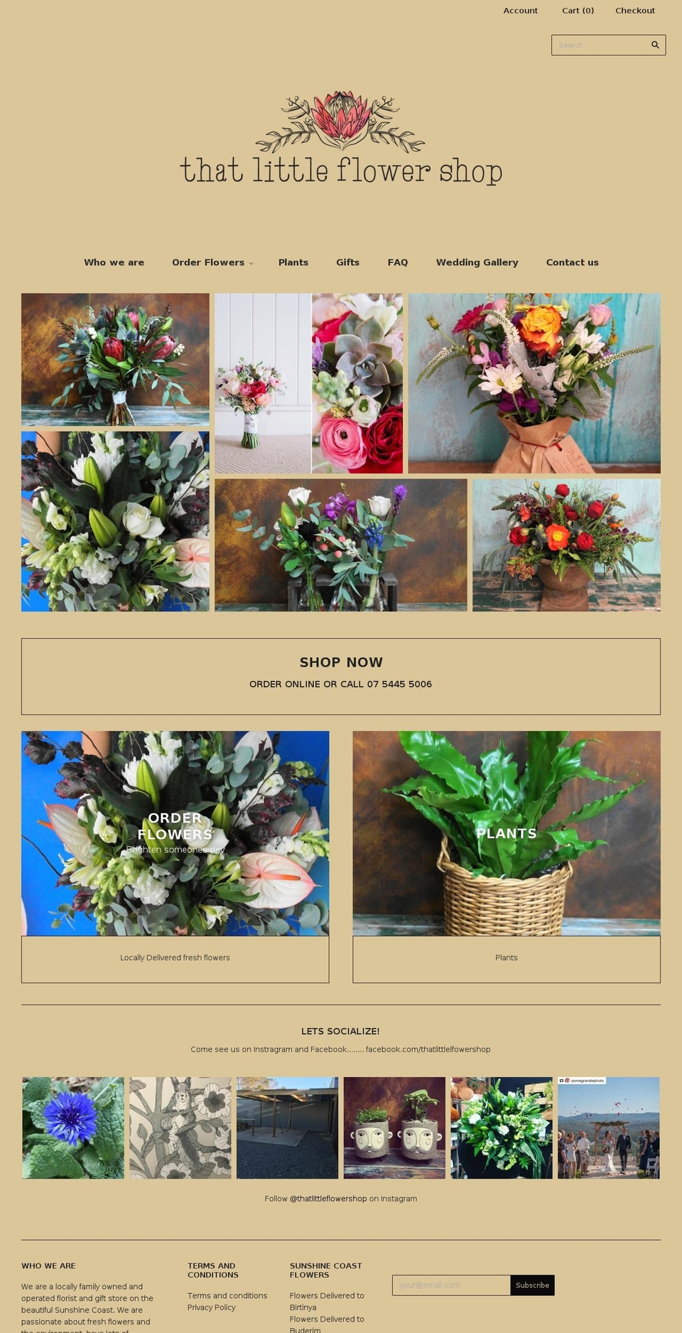 sunshinecoastflowers.net shopify website screenshot