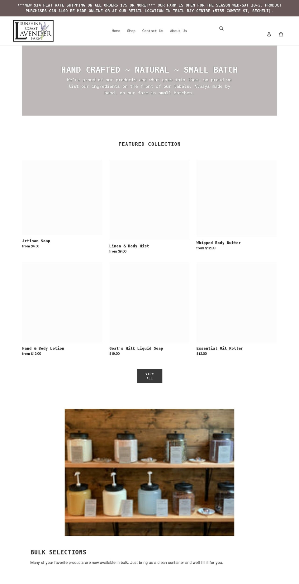 sunshinecoastlavender.com shopify website screenshot