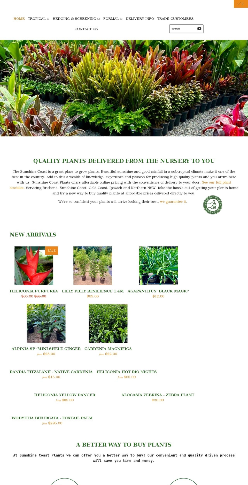 sunshinecoastplants.com.au shopify website screenshot