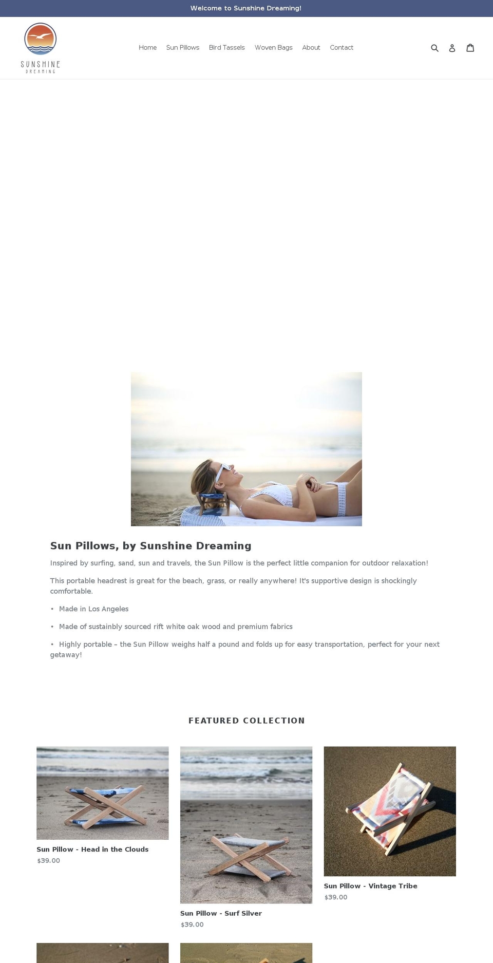 sunshinedreaming.com shopify website screenshot