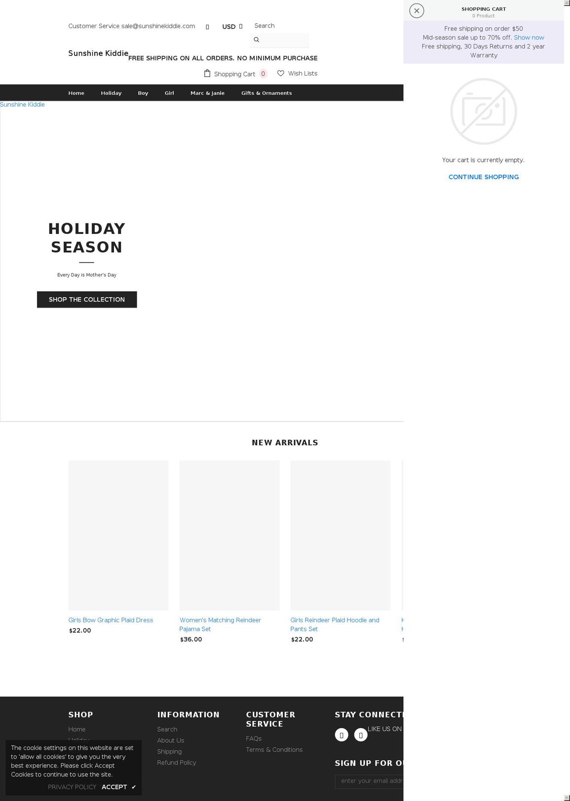 sunshinekiddie.com shopify website screenshot