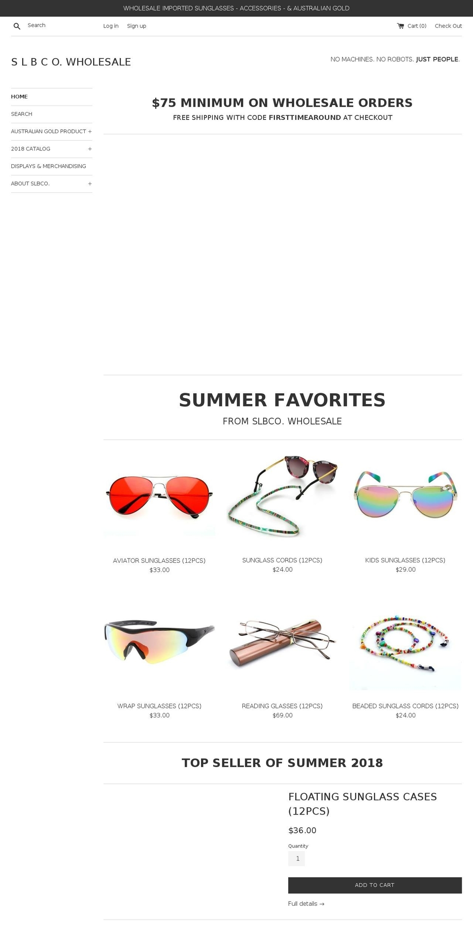 sunshinelanebeach.com — Shopify storefront screenshot