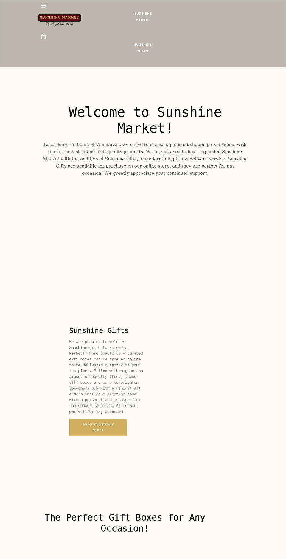 sunshinemarket.ca shopify website screenshot