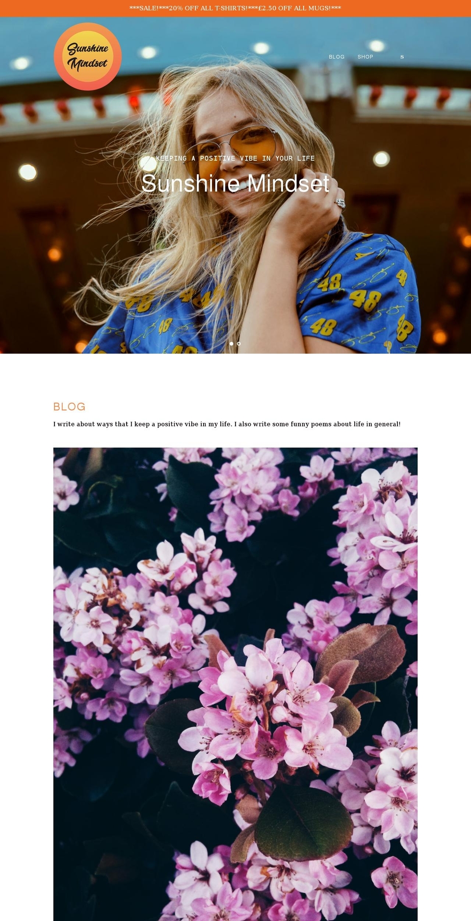 sunshinemindset.com shopify website screenshot