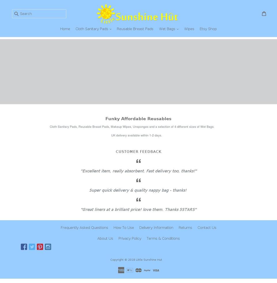 sunshinenappies.com — Shopify storefront screenshot