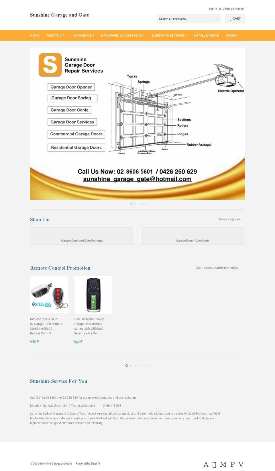 sunshineremote.com.au shopify website screenshot