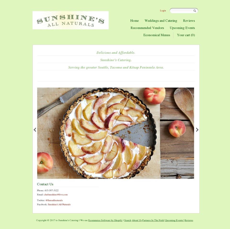 Woodland Shopify theme site example sunshinesallnaturalcatering.com