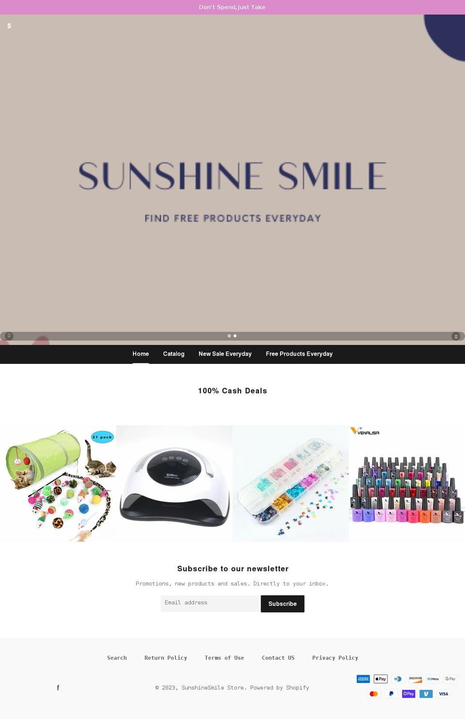 sunshinesmilestore.com shopify website screenshot