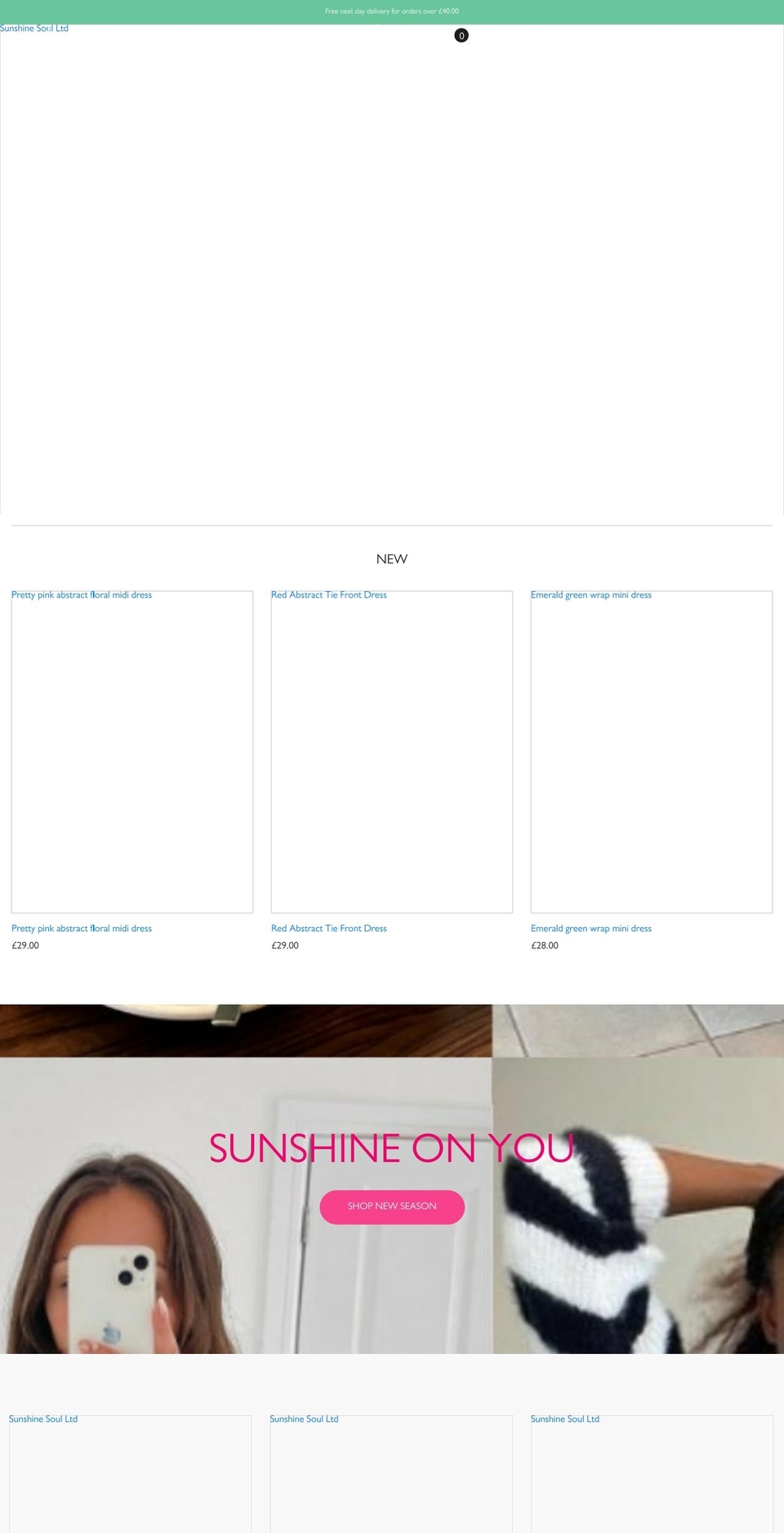 sunshinesoul.co.uk shopify website screenshot