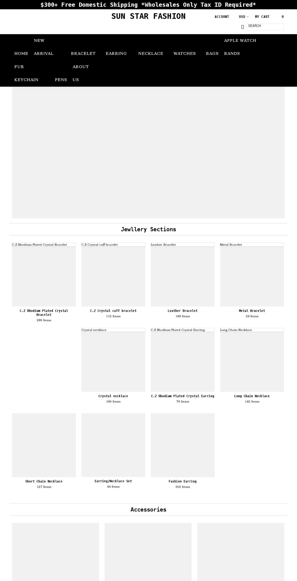 sunstarfashioninc.com shopify website screenshot