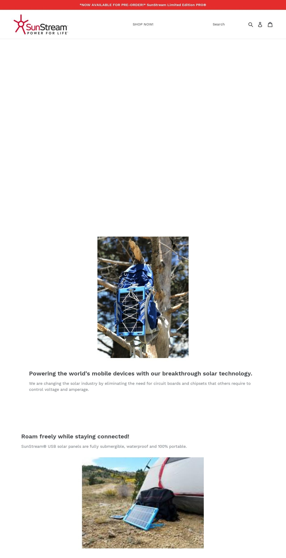 Narrative Revised Shopify theme site example sunstreamenergy.com