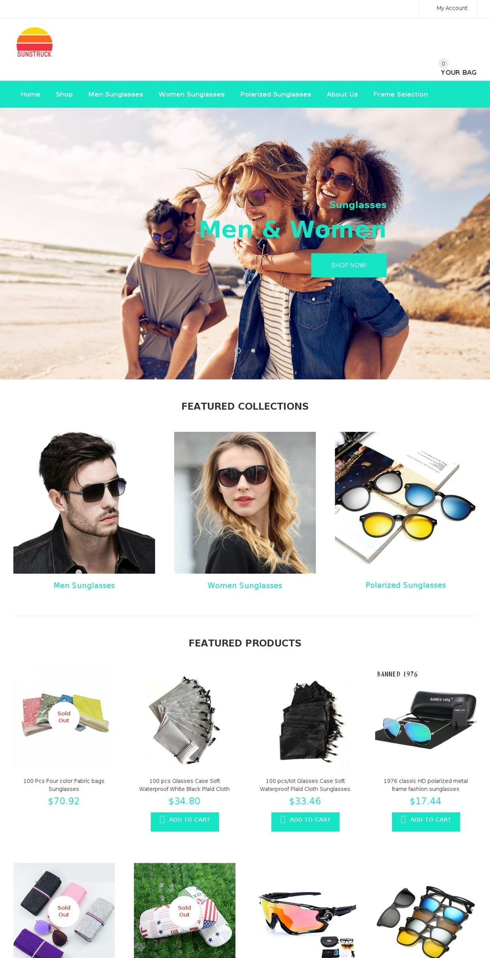 sunstrucksunglasses.com — Shopify storefront screenshot