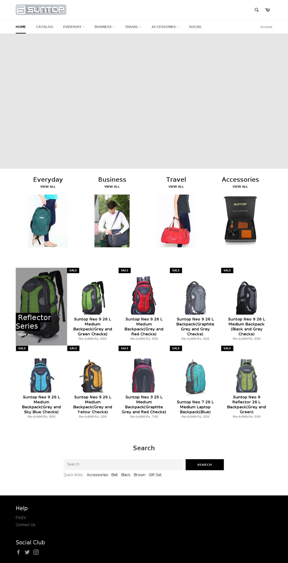 suntopbags.com shopify website screenshot