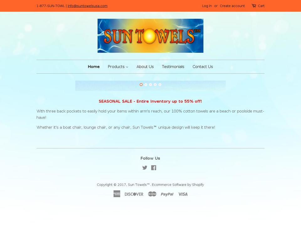 suntowelsusa.com shopify website screenshot