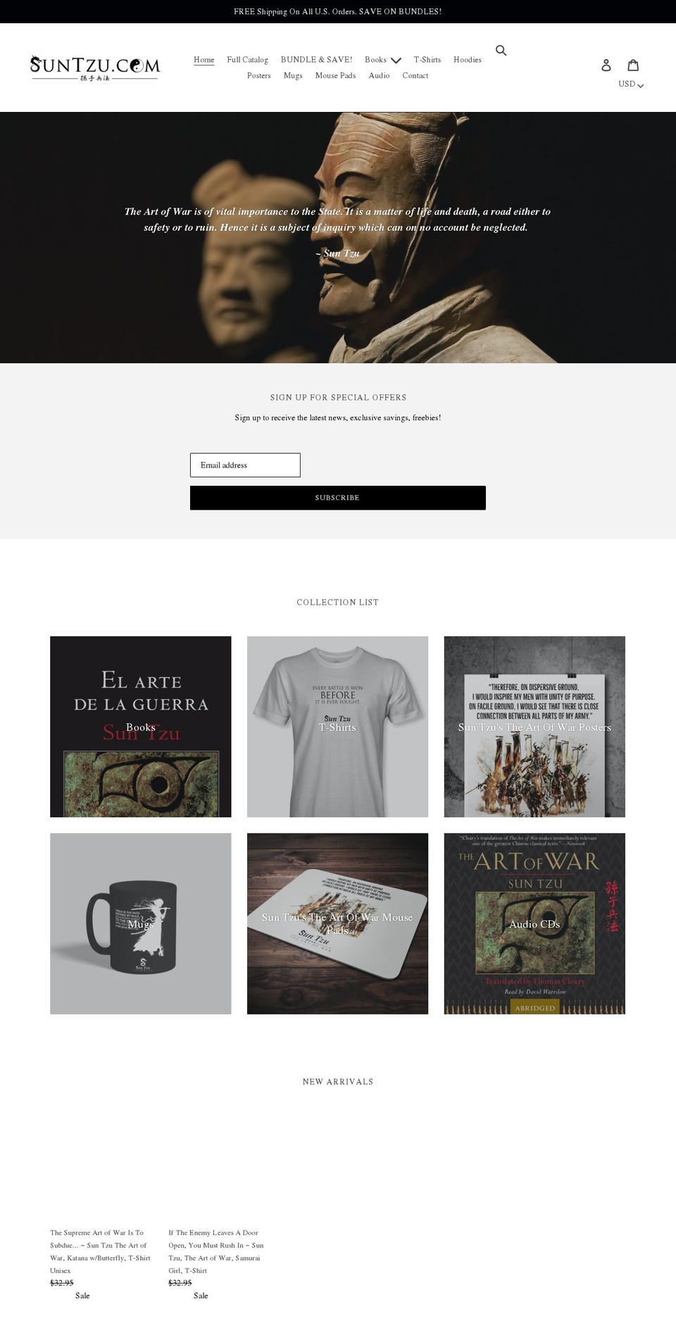 suntzu.com shopify website screenshot