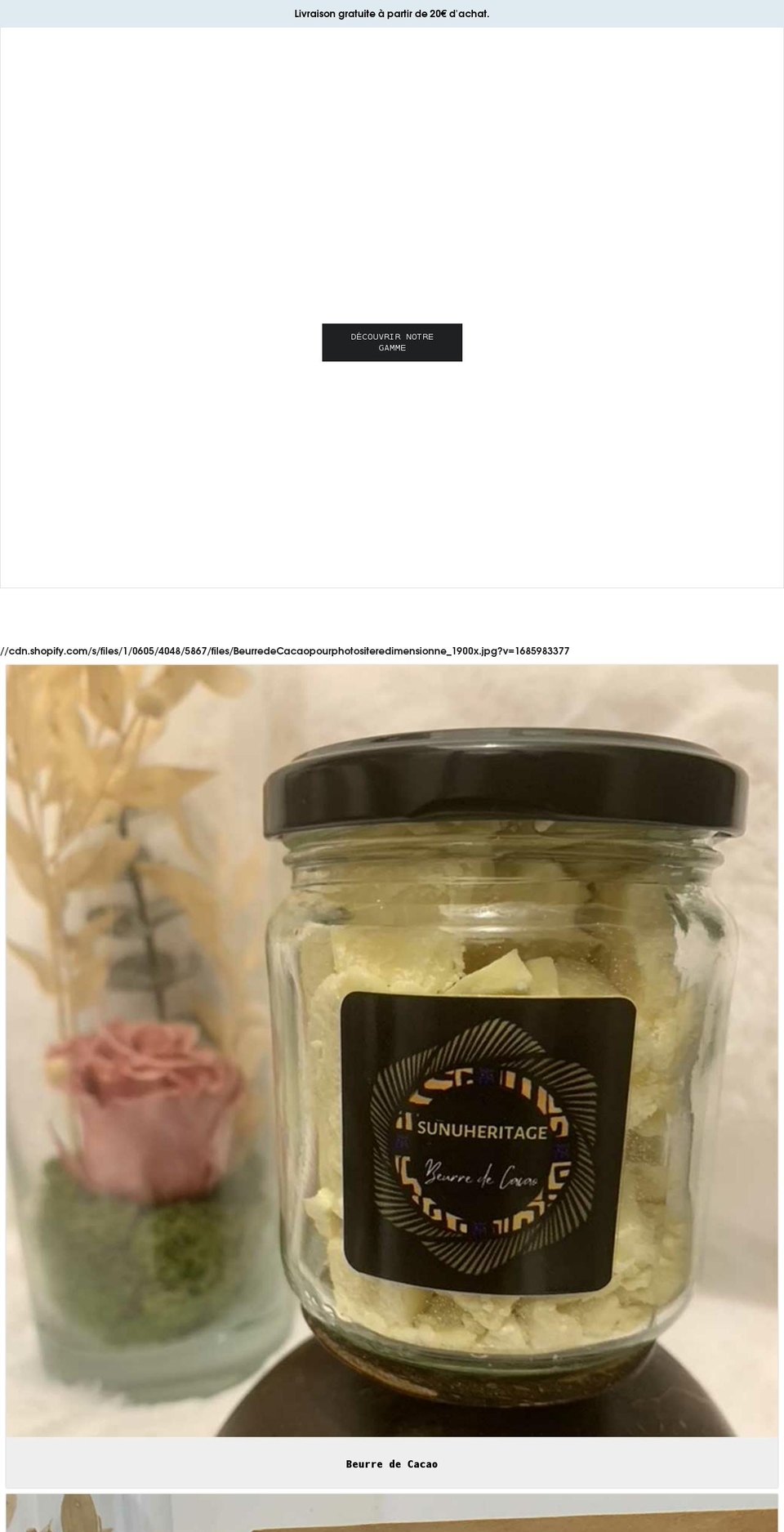 sunuheritage.com shopify website screenshot