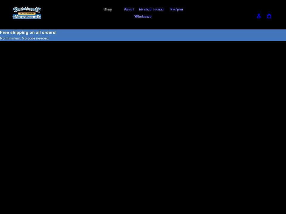 sunvalleymustard.com shopify website screenshot