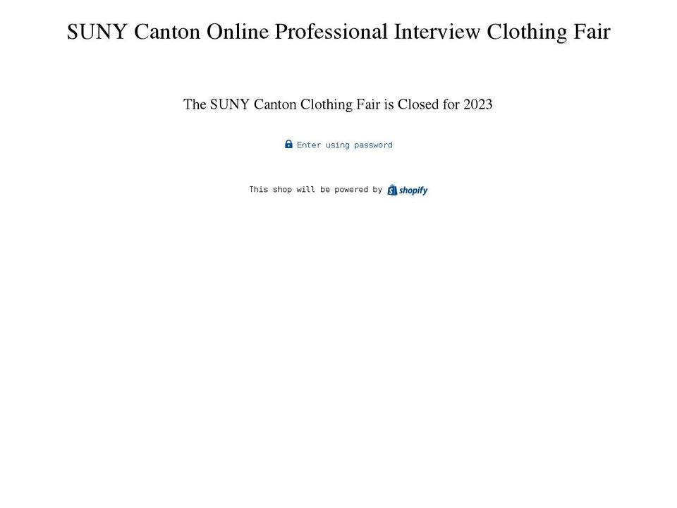 sunycantonclothingfair.org shopify website screenshot