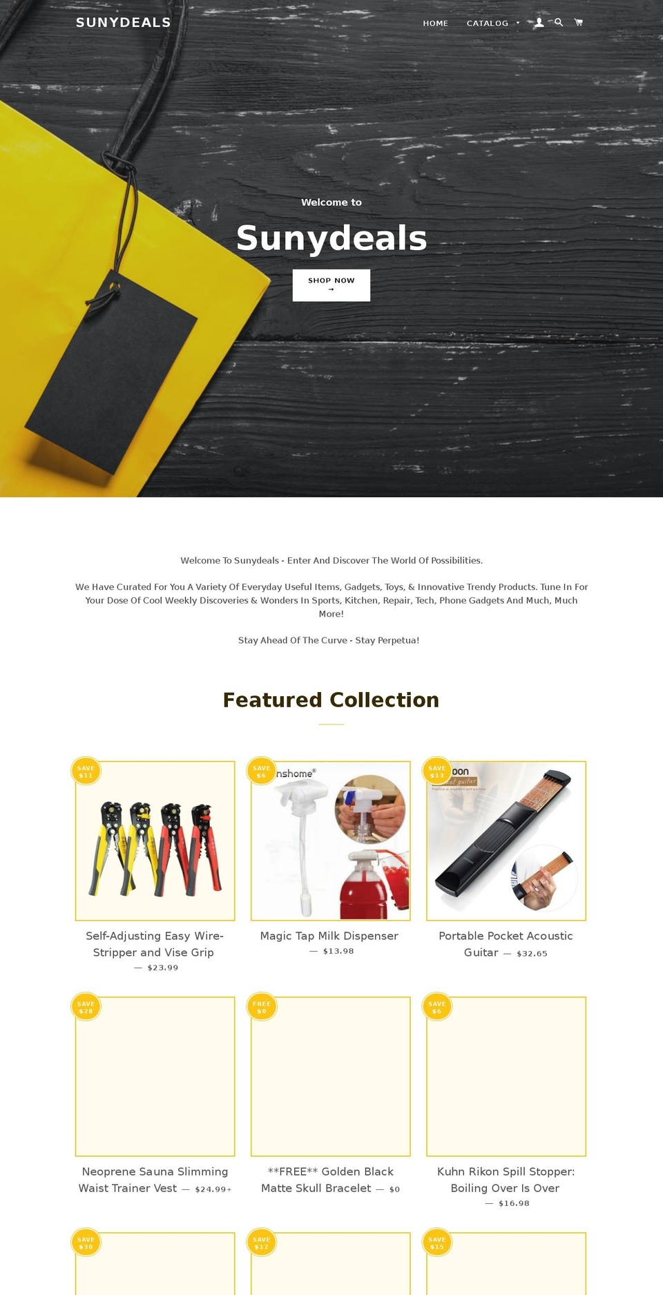 sunydeals.com — Shopify storefront screenshot