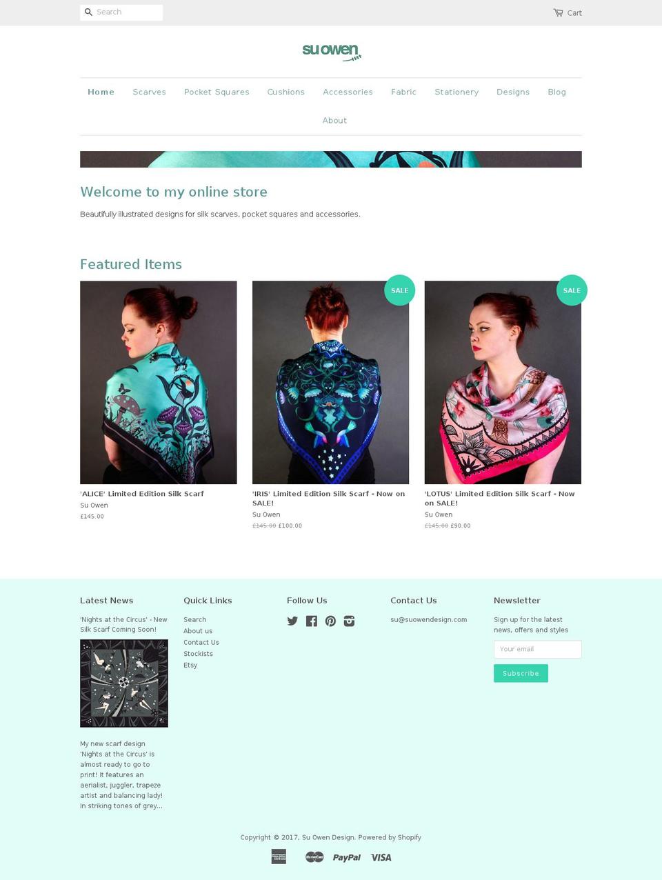 suowendesign.com shopify website screenshot