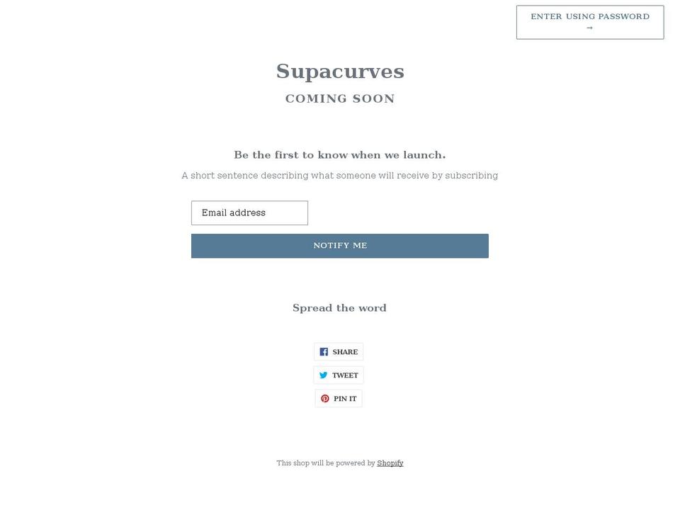 supacurves.com shopify website screenshot