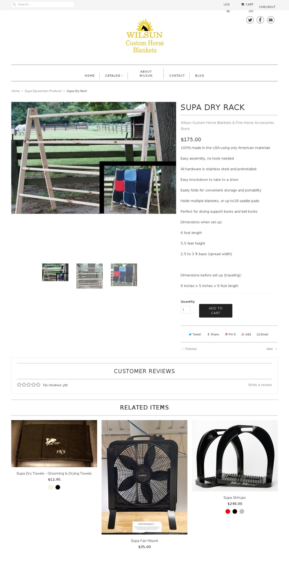 supadryrack.com shopify website screenshot