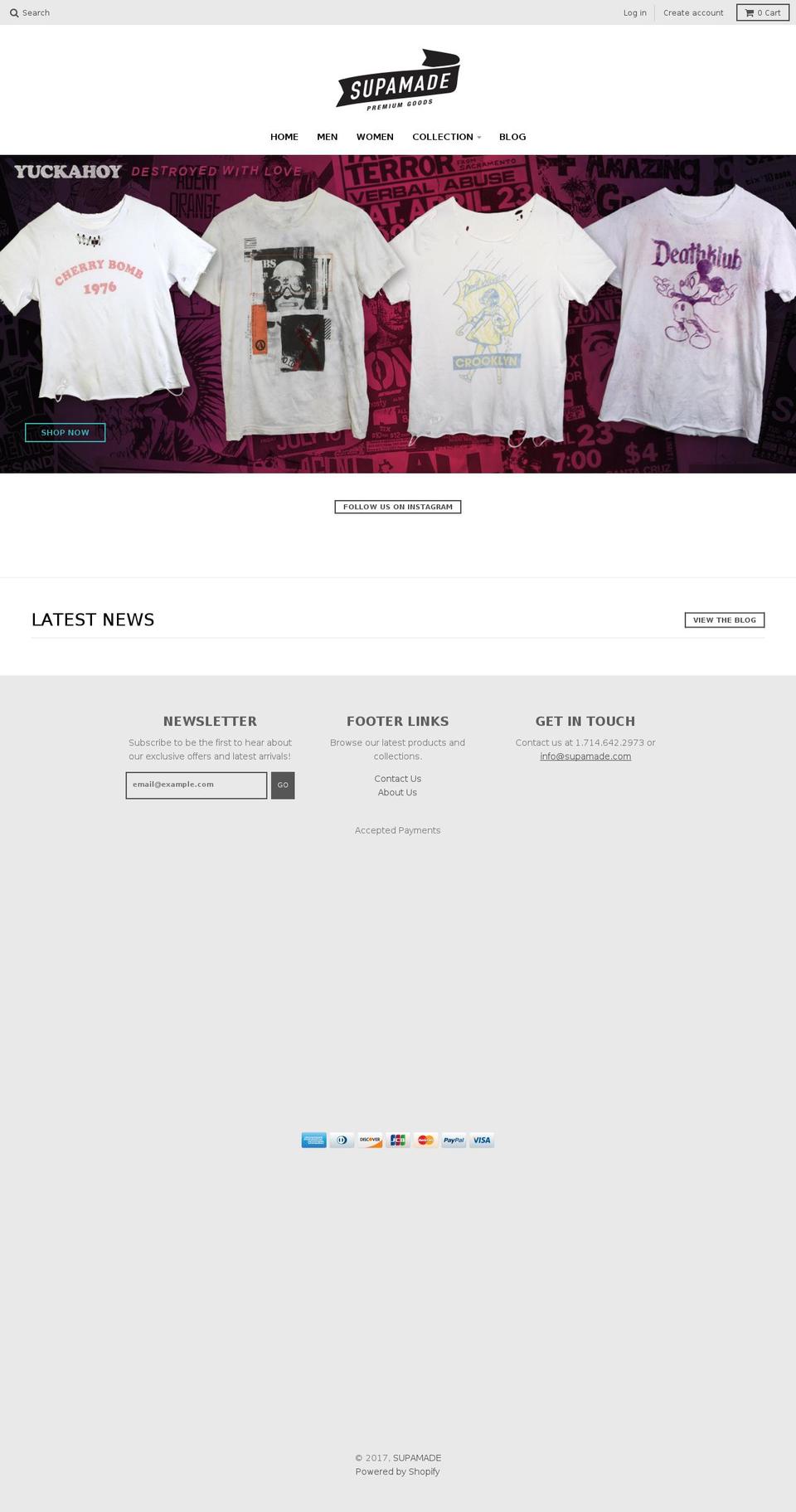 supamade.com shopify website screenshot