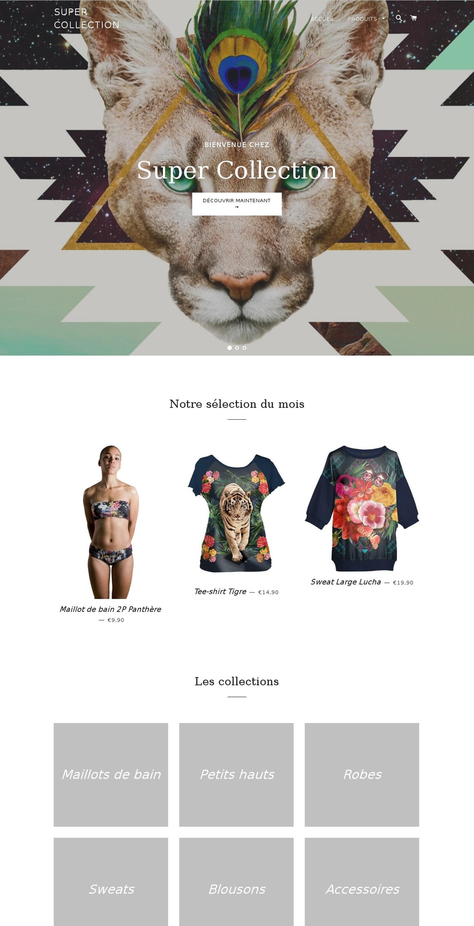 super-collection.fr shopify website screenshot