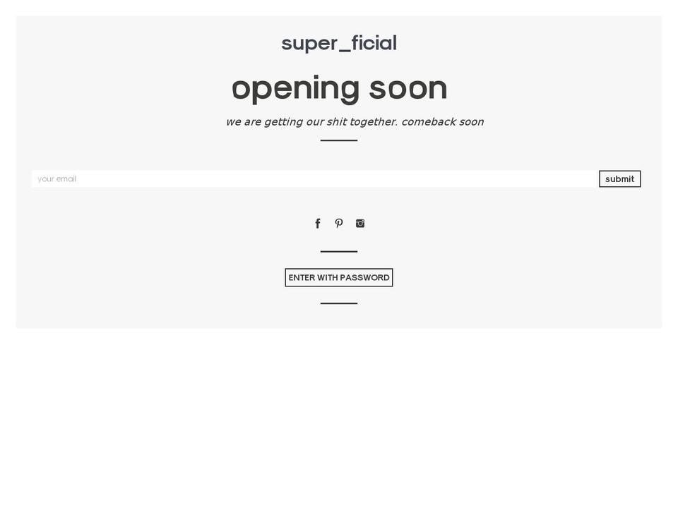super-ficial.com shopify website screenshot