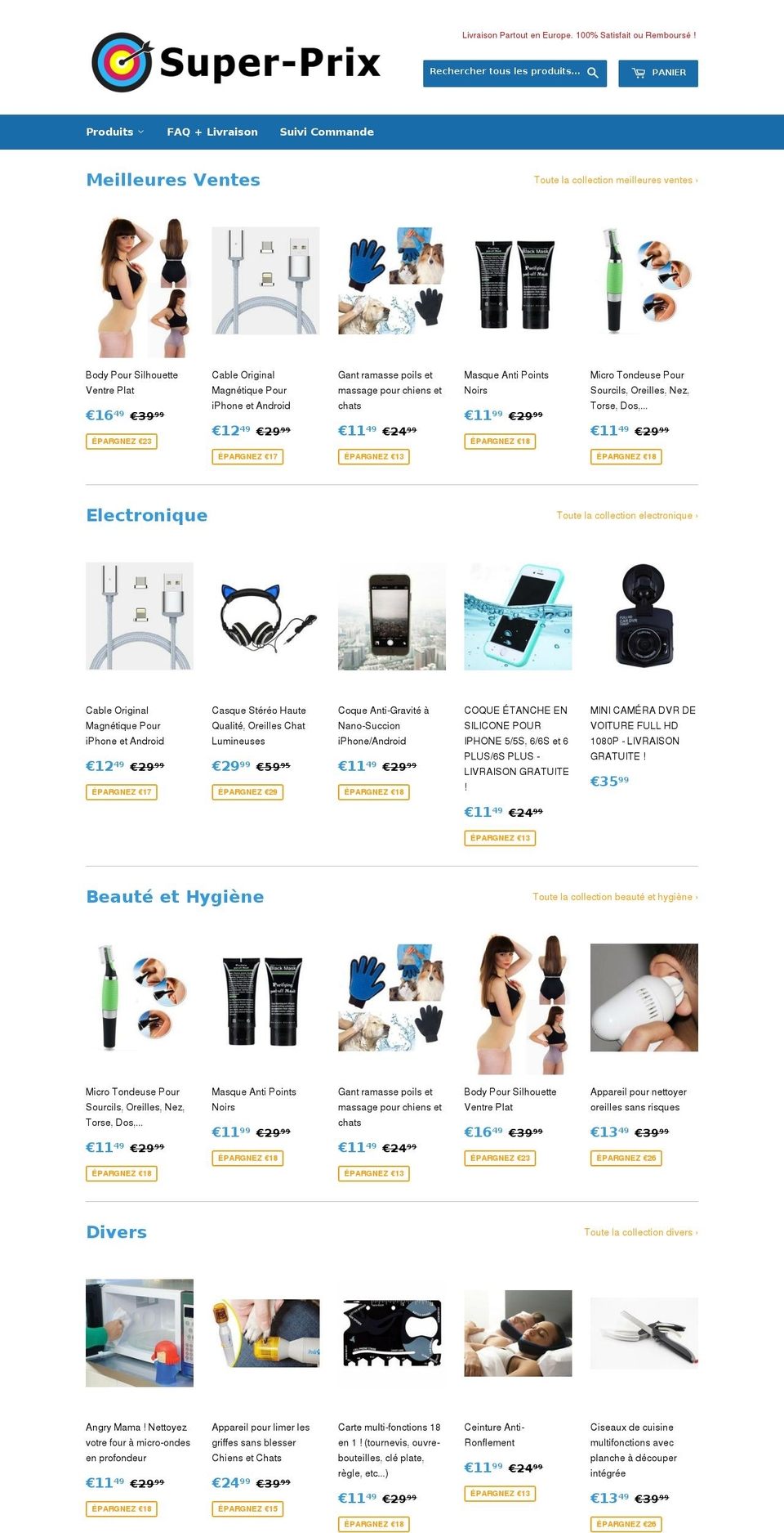 super-prix.fr shopify website screenshot