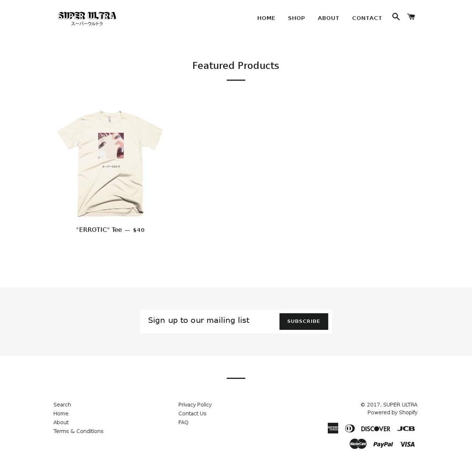 super-ultra.com shopify website screenshot
