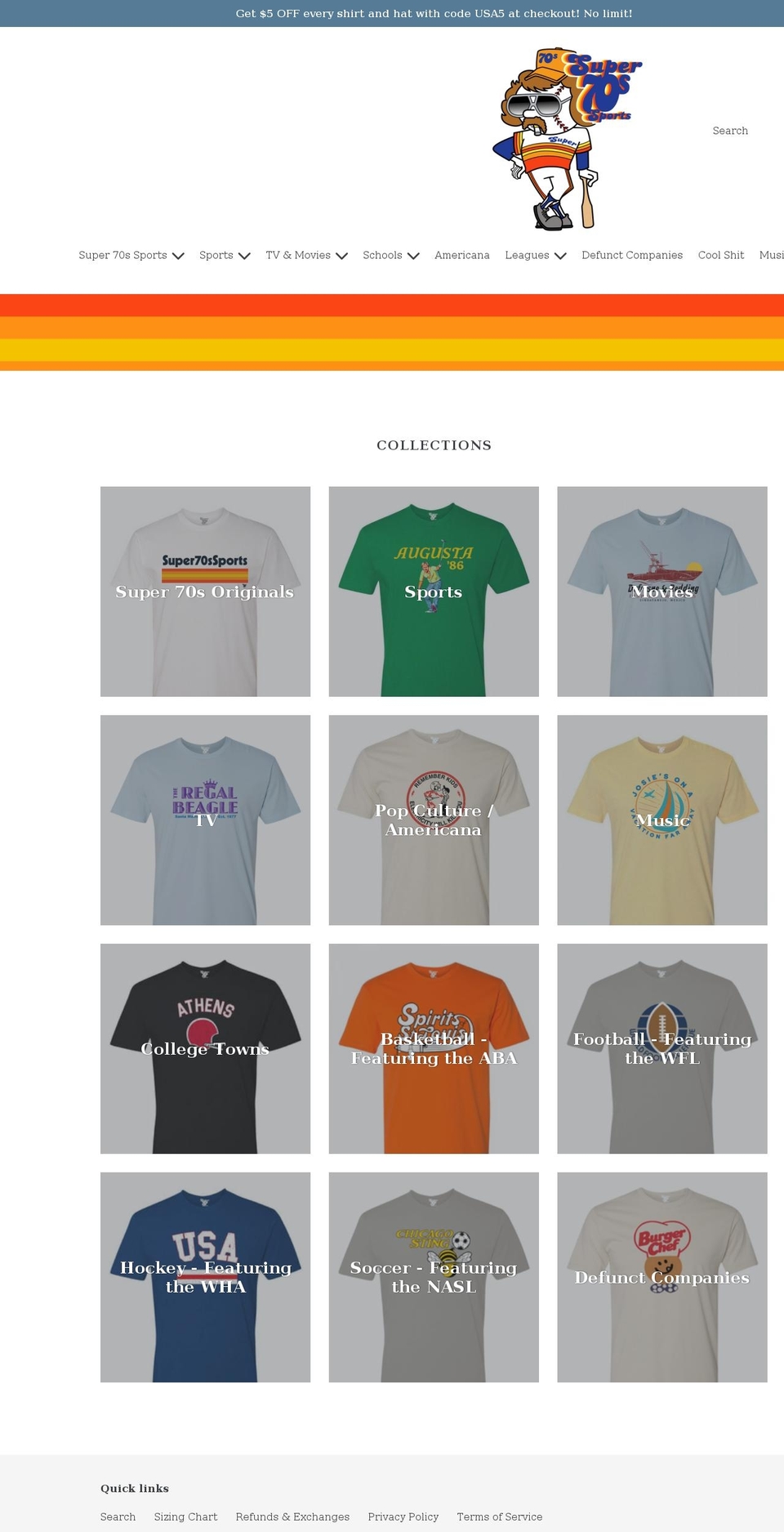 super70ssportsstore.com shopify website screenshot