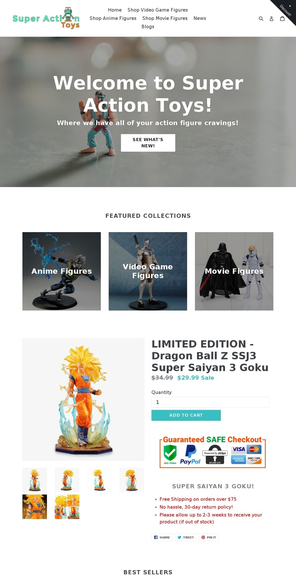 superactiontoys.com shopify website screenshot