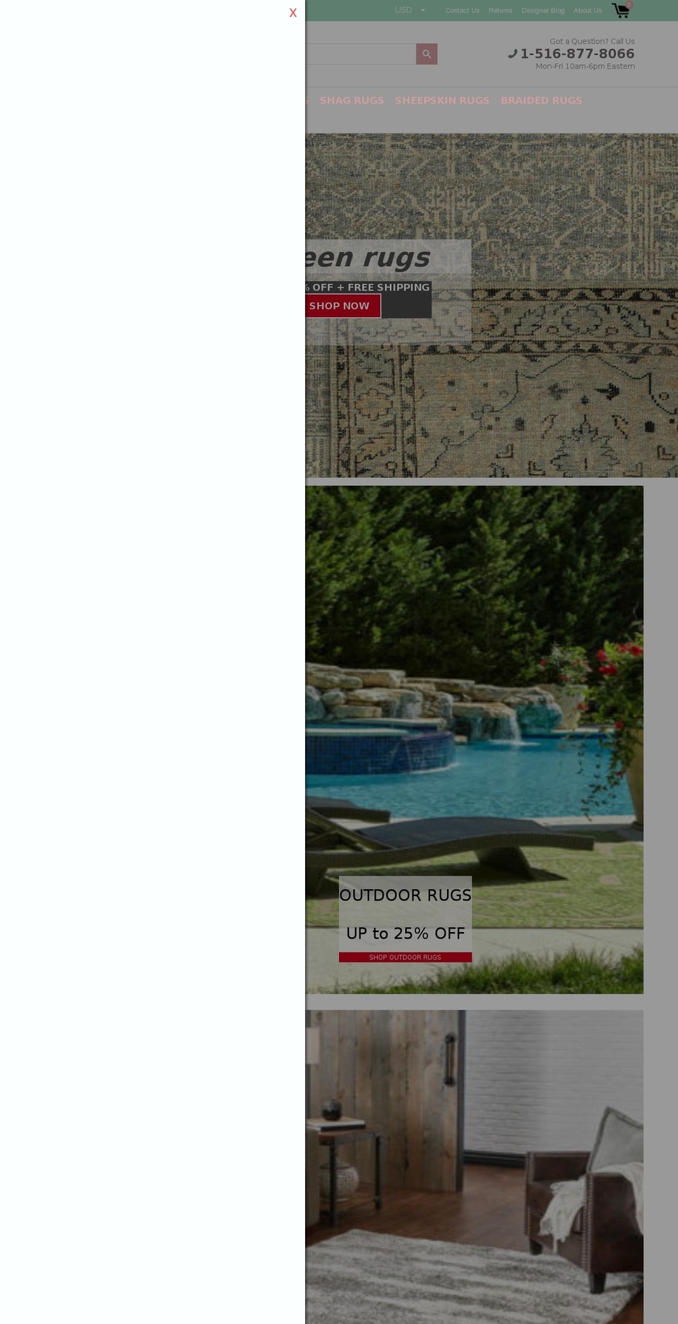 superarearugs.net shopify website screenshot
