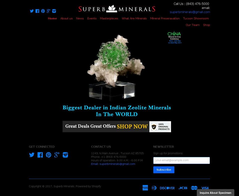 superb-mineral-store.myshopify.com shopify website screenshot