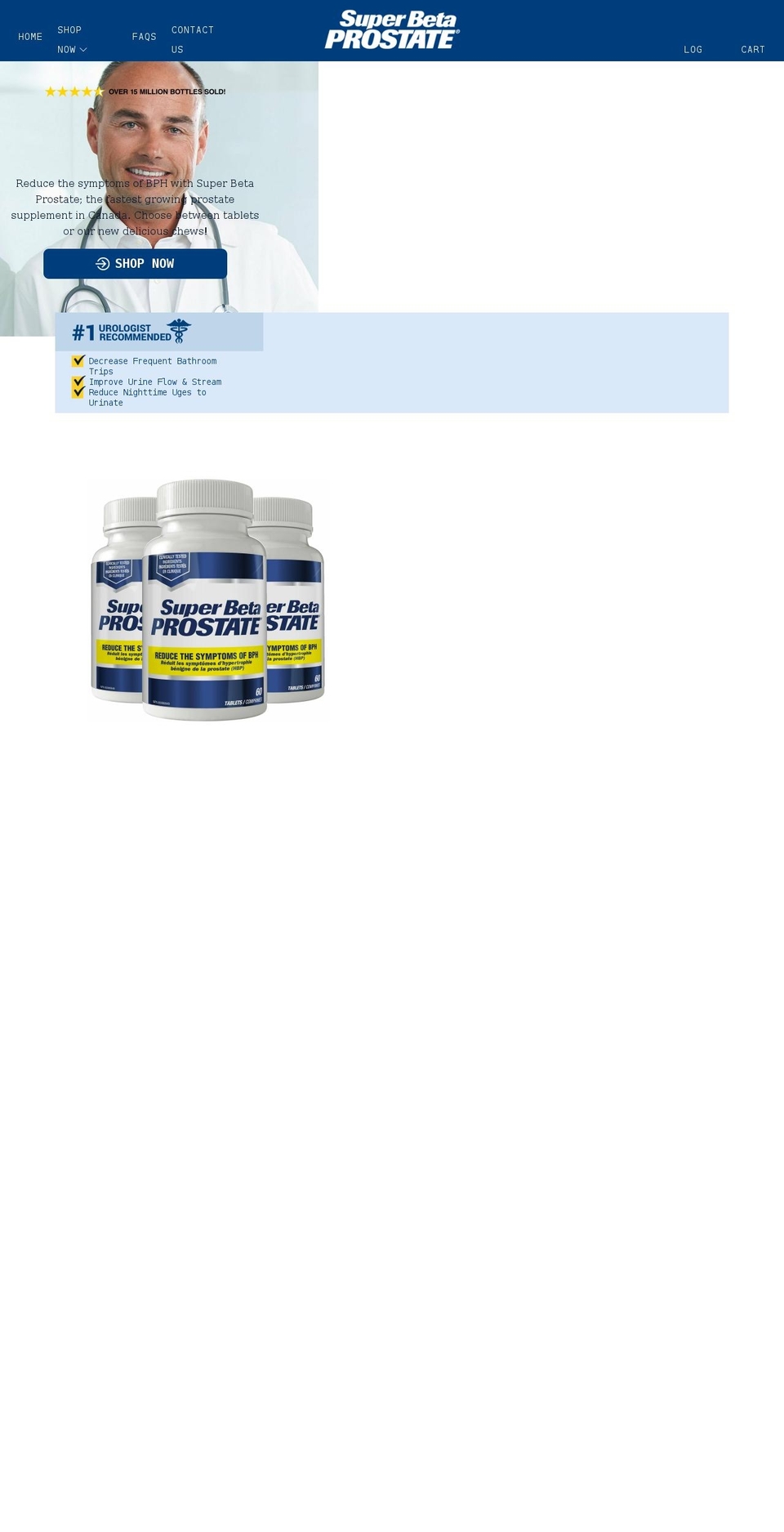 superbetaprostate.ca shopify website screenshot