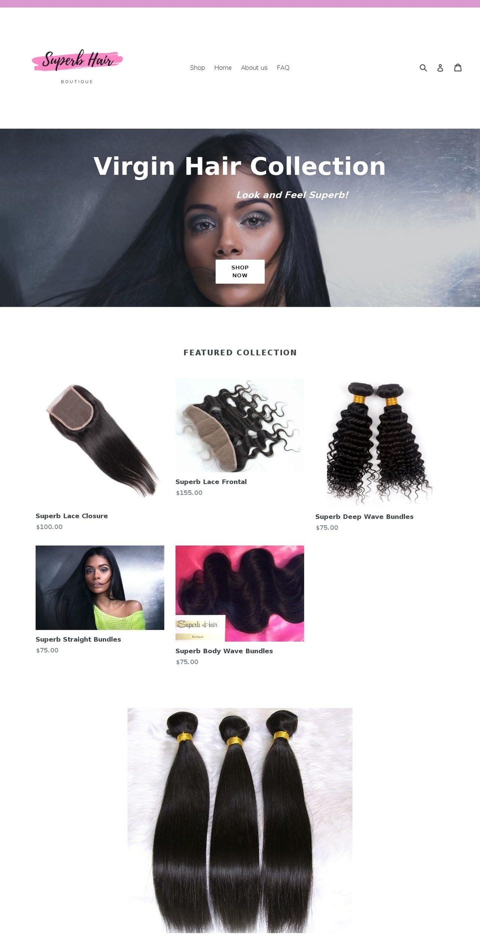 superbhairboutique.com — Shopify storefront screenshot