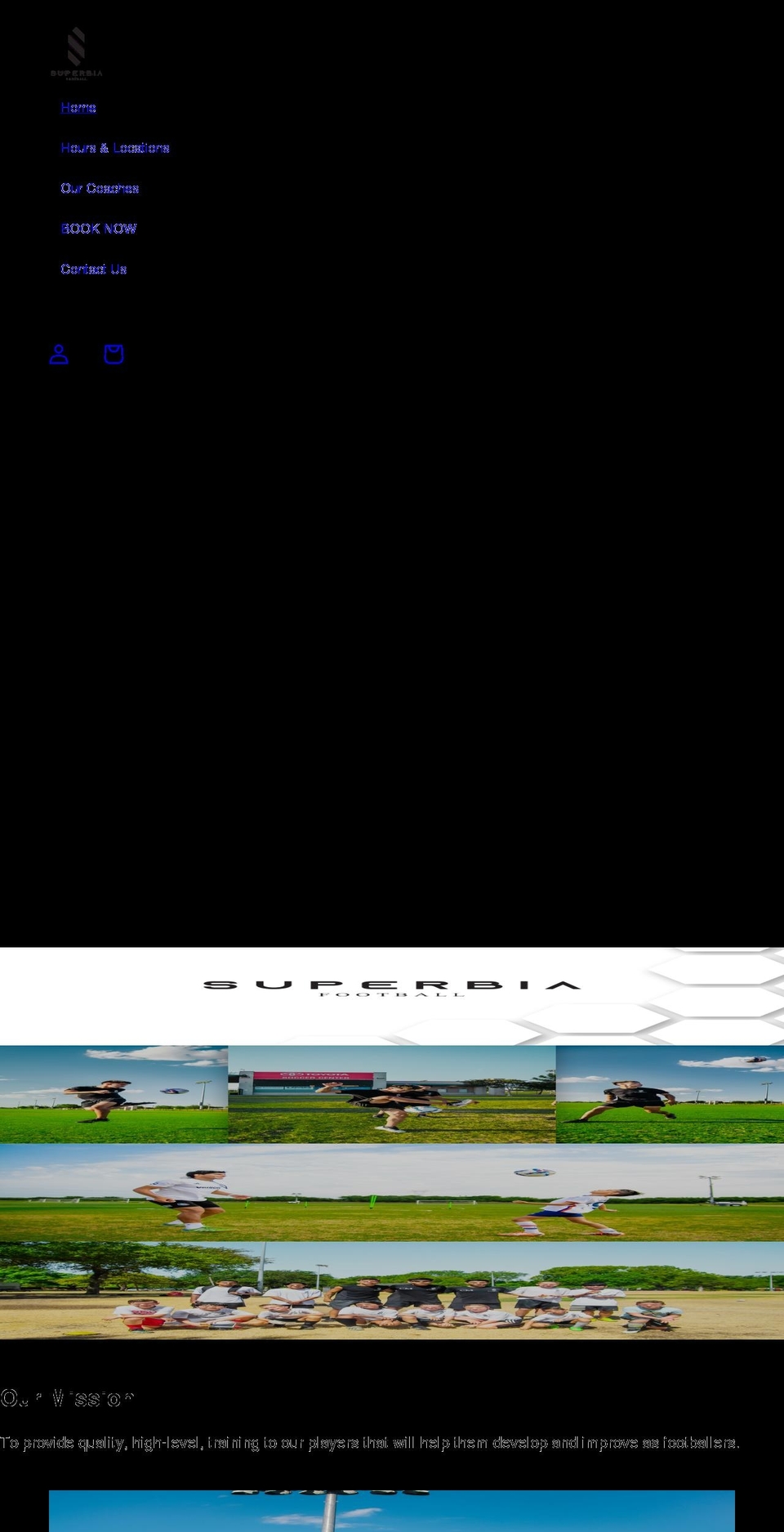 superbiafootball.com shopify website screenshot