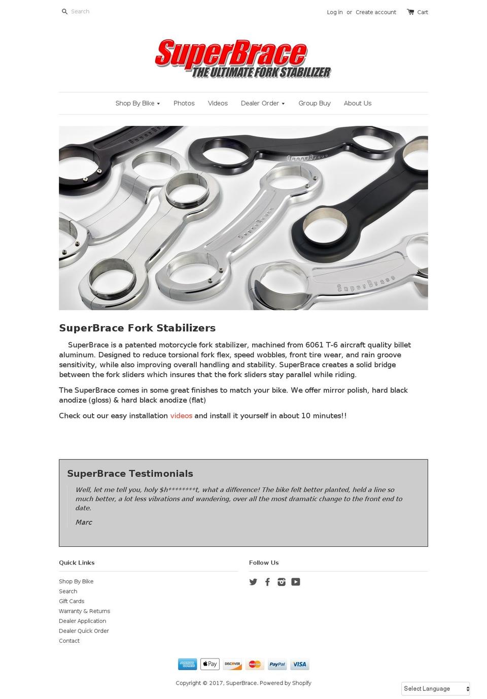 superbrace.com shopify website screenshot