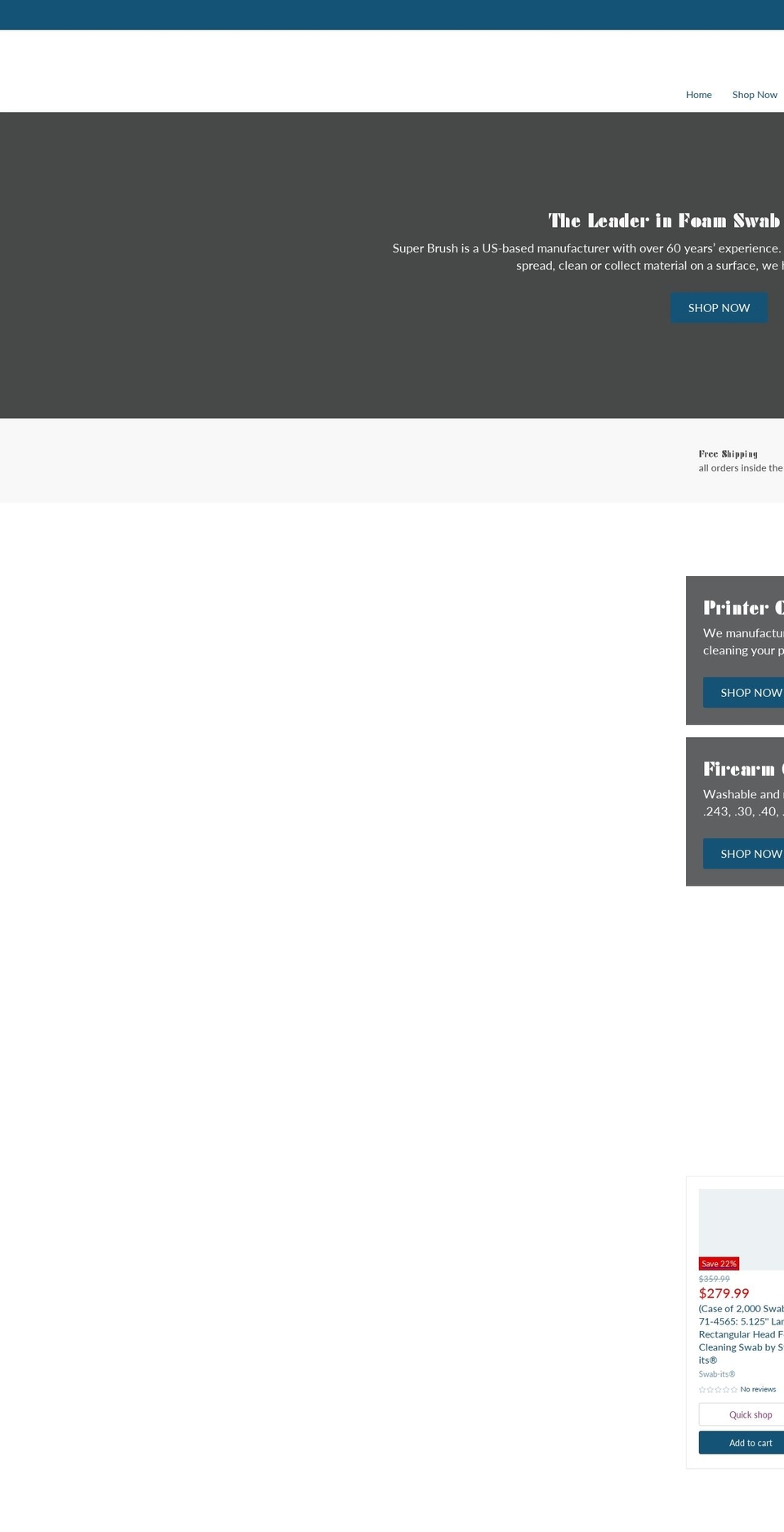 superbrushfoamswabs.com — Shopify storefront screenshot