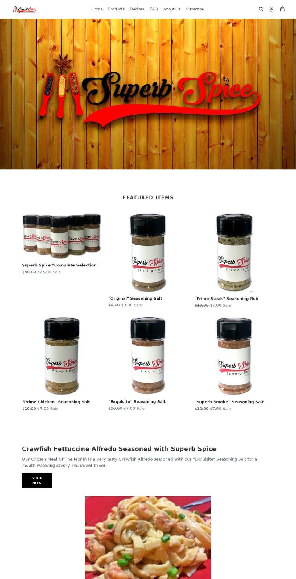 superbspice.com — Shopify storefront screenshot