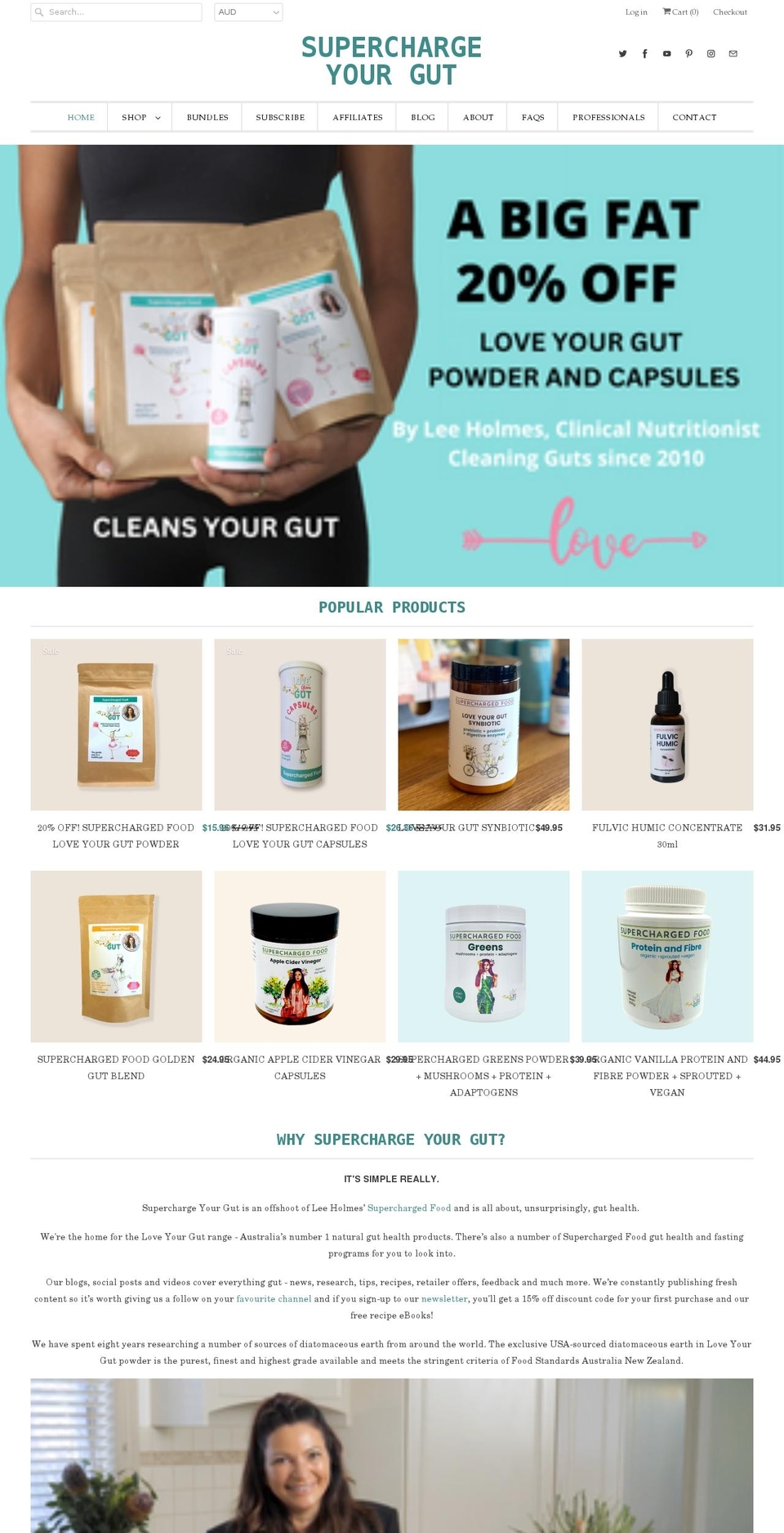 superchargeyourgut.com shopify website screenshot