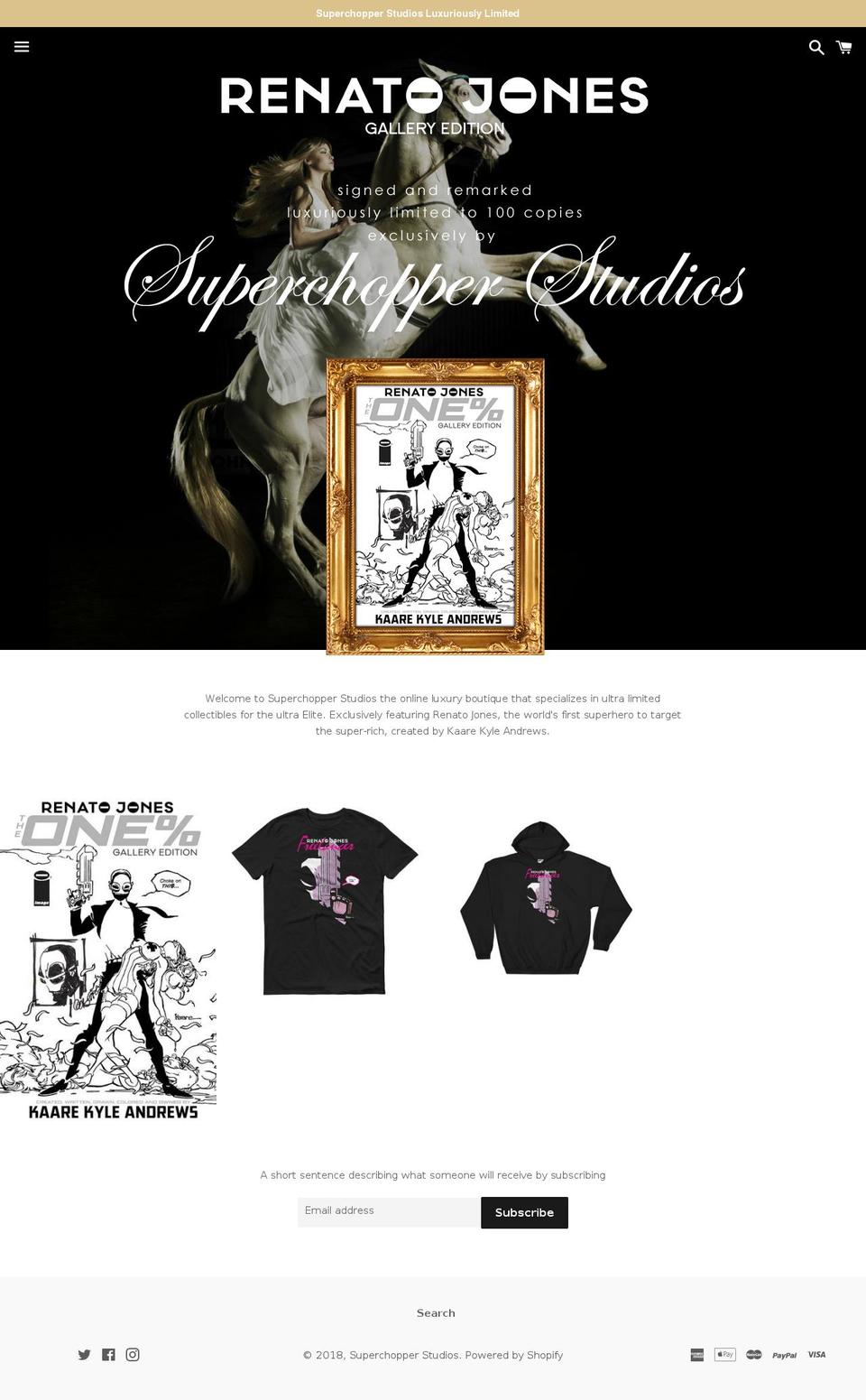 superchopperstudios.com — Shopify storefront screenshot