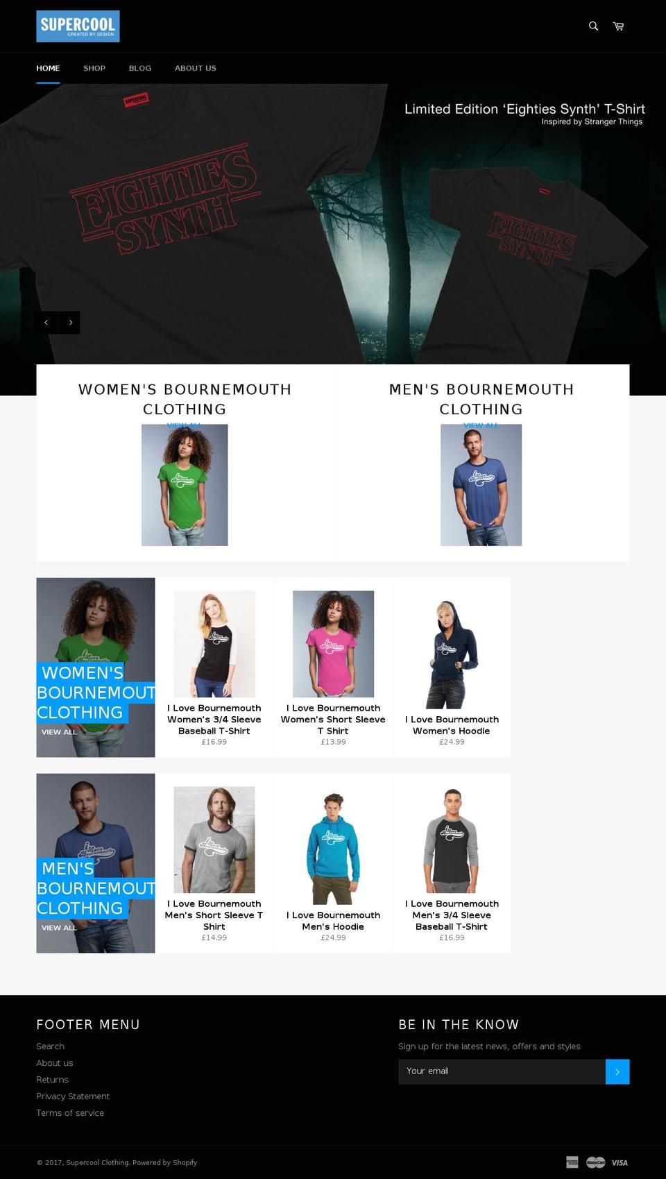 supercoolclothing.com shopify website screenshot