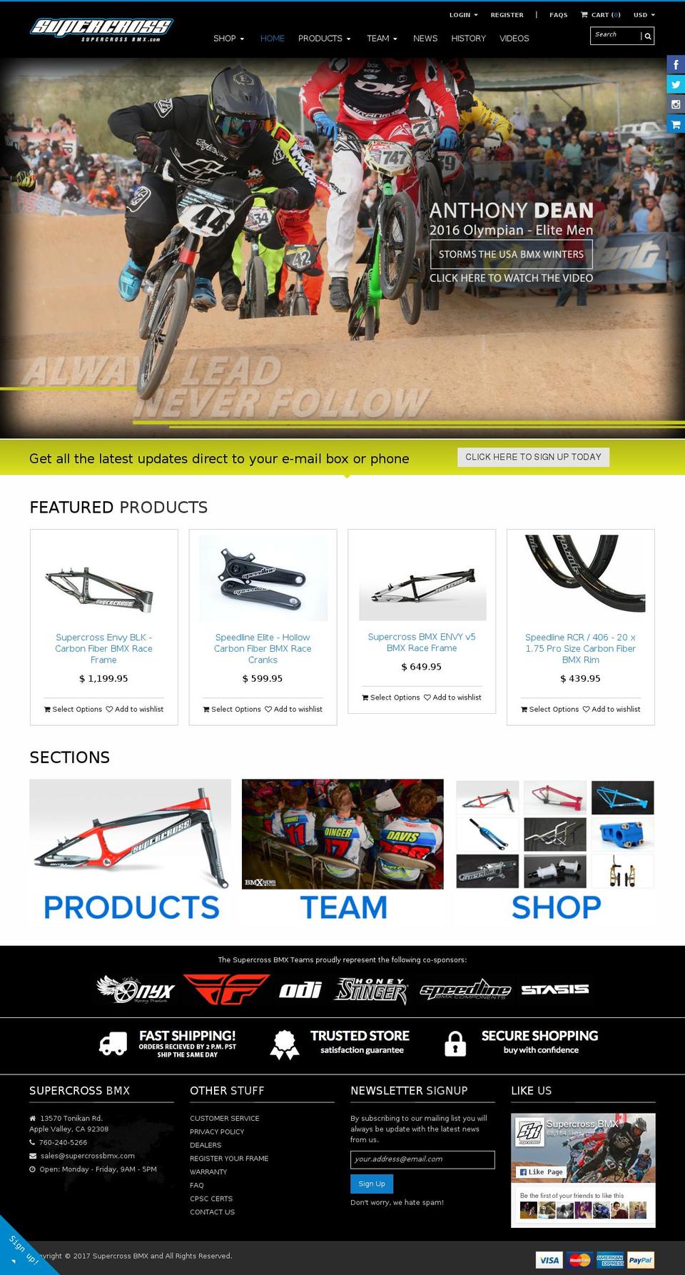 supercrossbmx.com shopify website screenshot