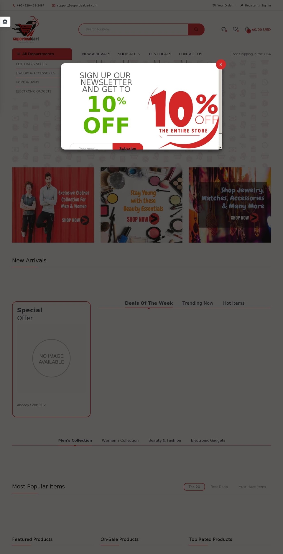 superdealcart.com shopify website screenshot