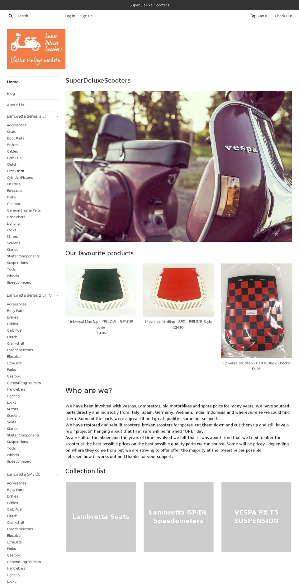 superdeluxescooters.com — Shopify storefront screenshot
