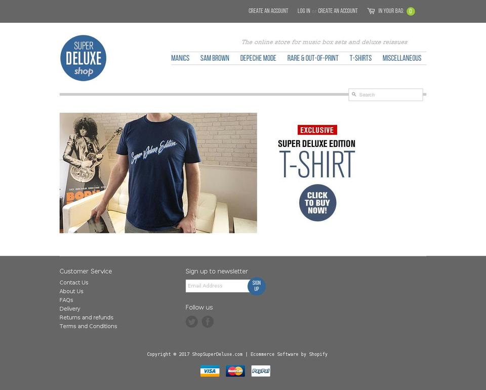 superdeluxeshop.com shopify website screenshot