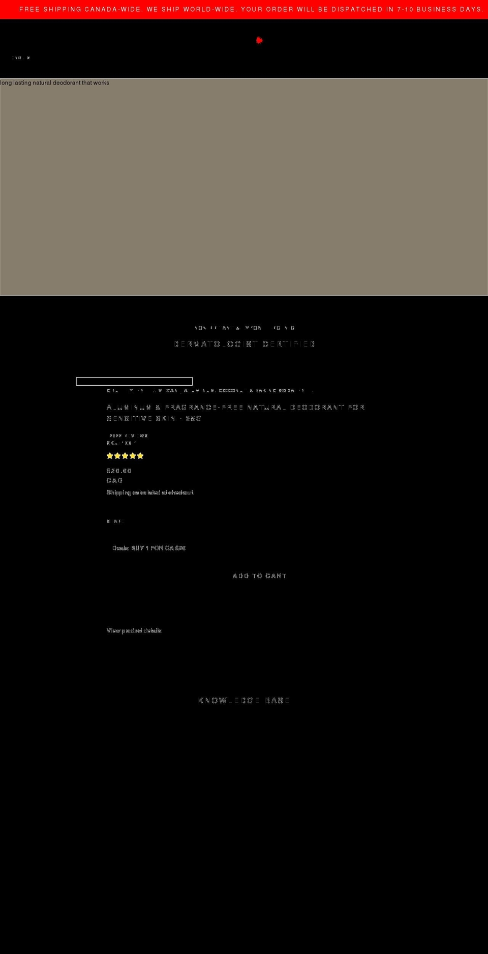 superdeodorant.com shopify website screenshot